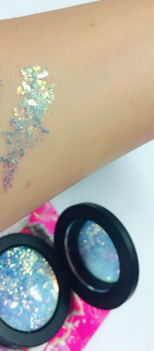 Inked Doll Cosmetics - *ELSA's DREAM !* Single Pressed Glitter Palette