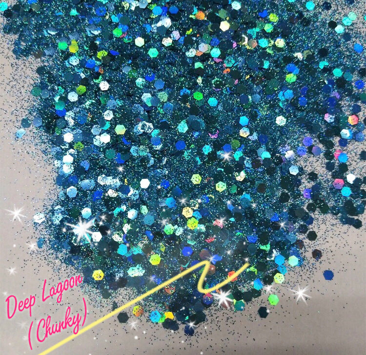 Inked Doll Cosmetics - DEEP LAGOON (CHUNKY or FINE) GlamDoll Glitter