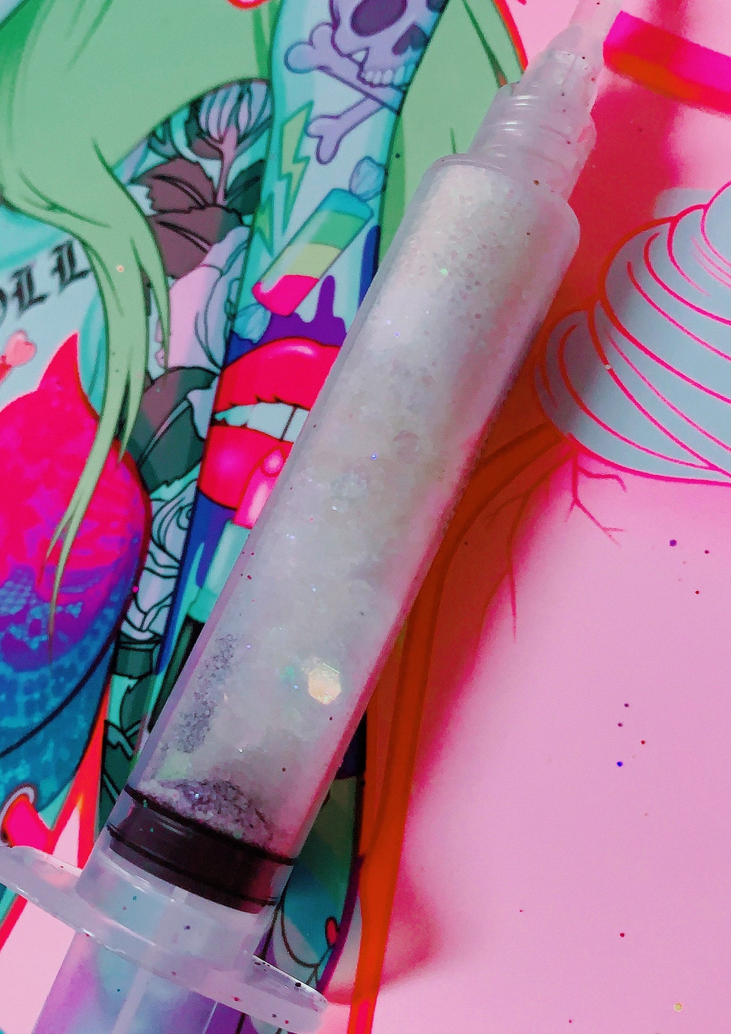 Inked Doll Cosmetics - MARSHMALLOW FROSTING GlamDoll Glitter Syringe
