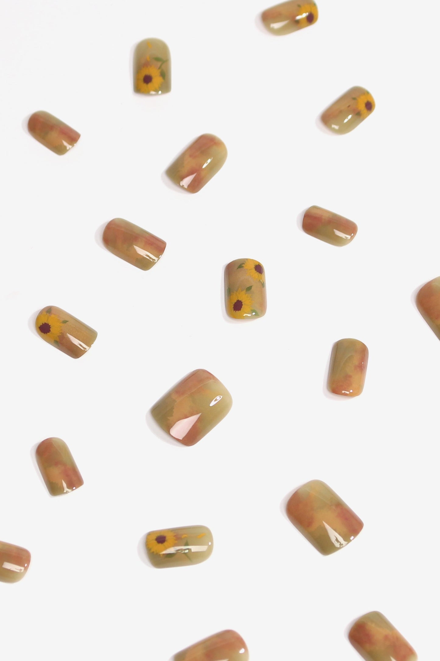 Bonmuz - Sunflower Watercolor | Soft & Durable Press-On Nails