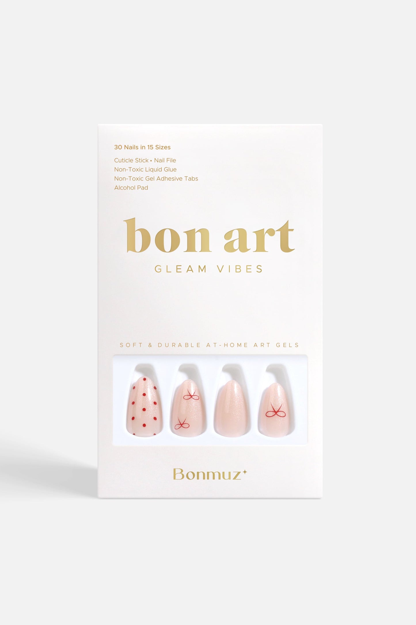 Bonmuz - Berry Bows | Soft & Durable Press-On Nails