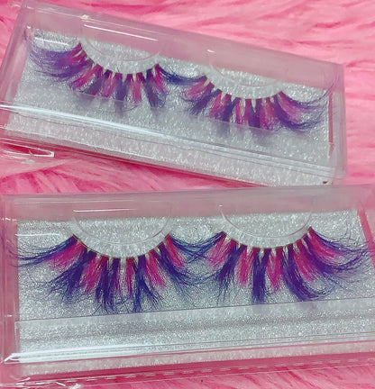 Inked Doll Cosmetics - *BLUEBERRY TWIST* (Blue/Fuschia/Purple) DreamDoll Color Lashes!