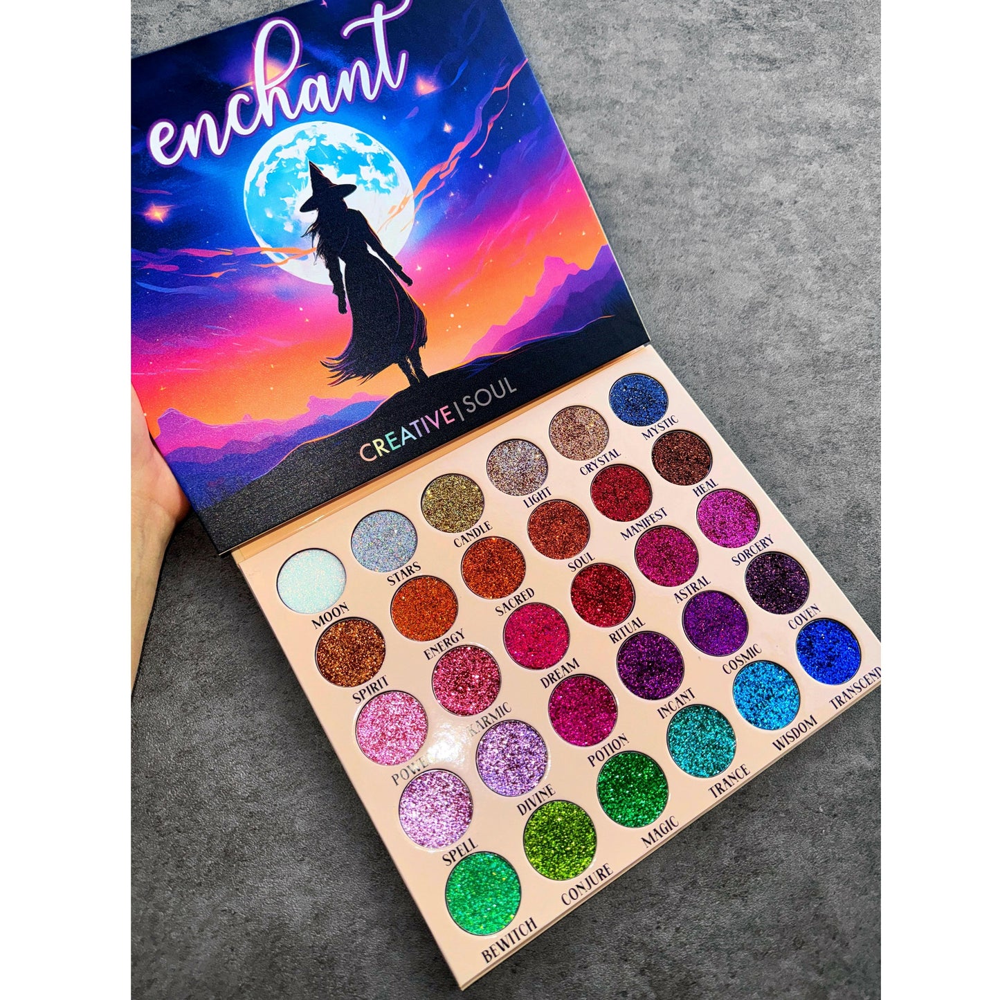 Creative Soul Cosmetics - Enchant Pressed Glitter Eyeshadow Palette
