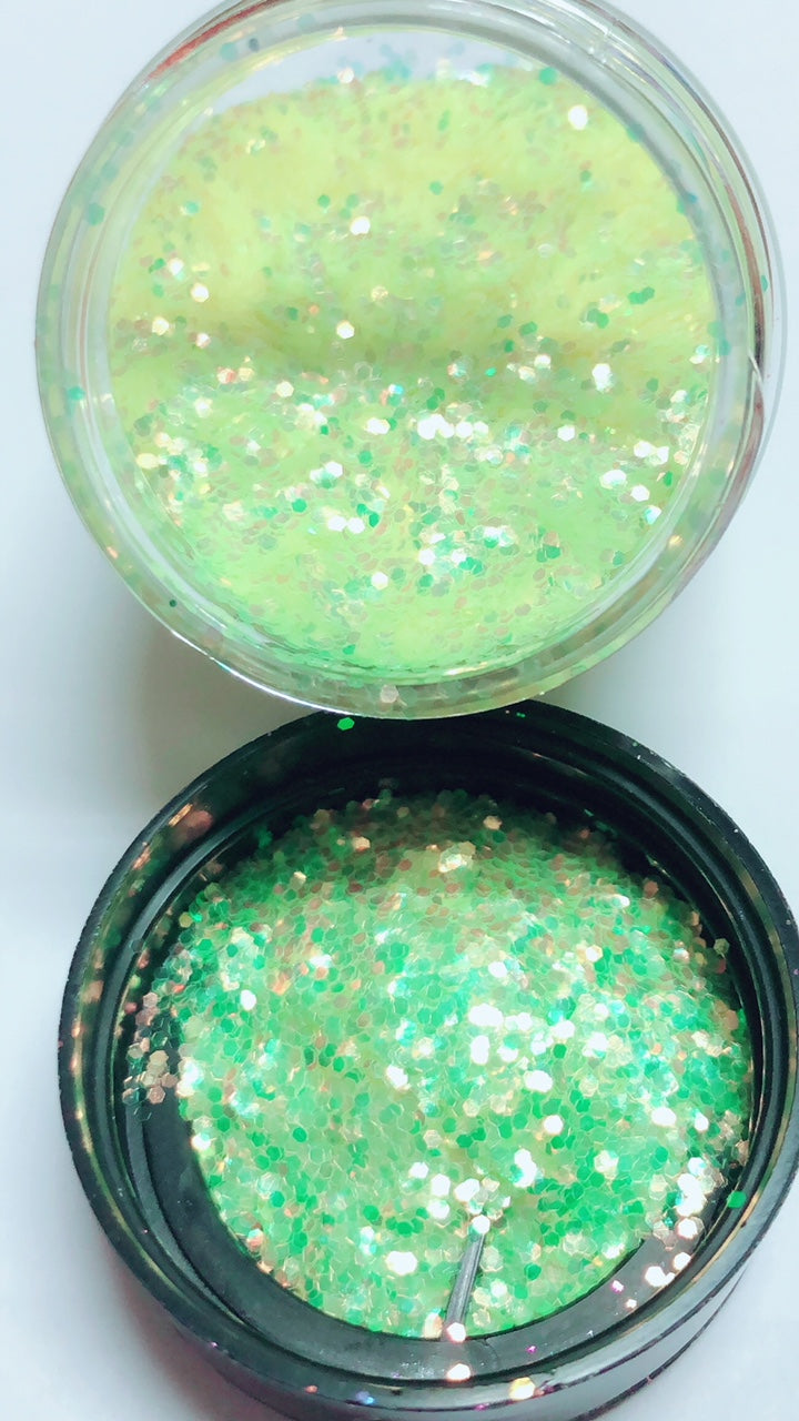 Inked Doll Cosmetics - ELECTRIC LIME! *UV* Chunky Iridescent Glamdoll Glitter