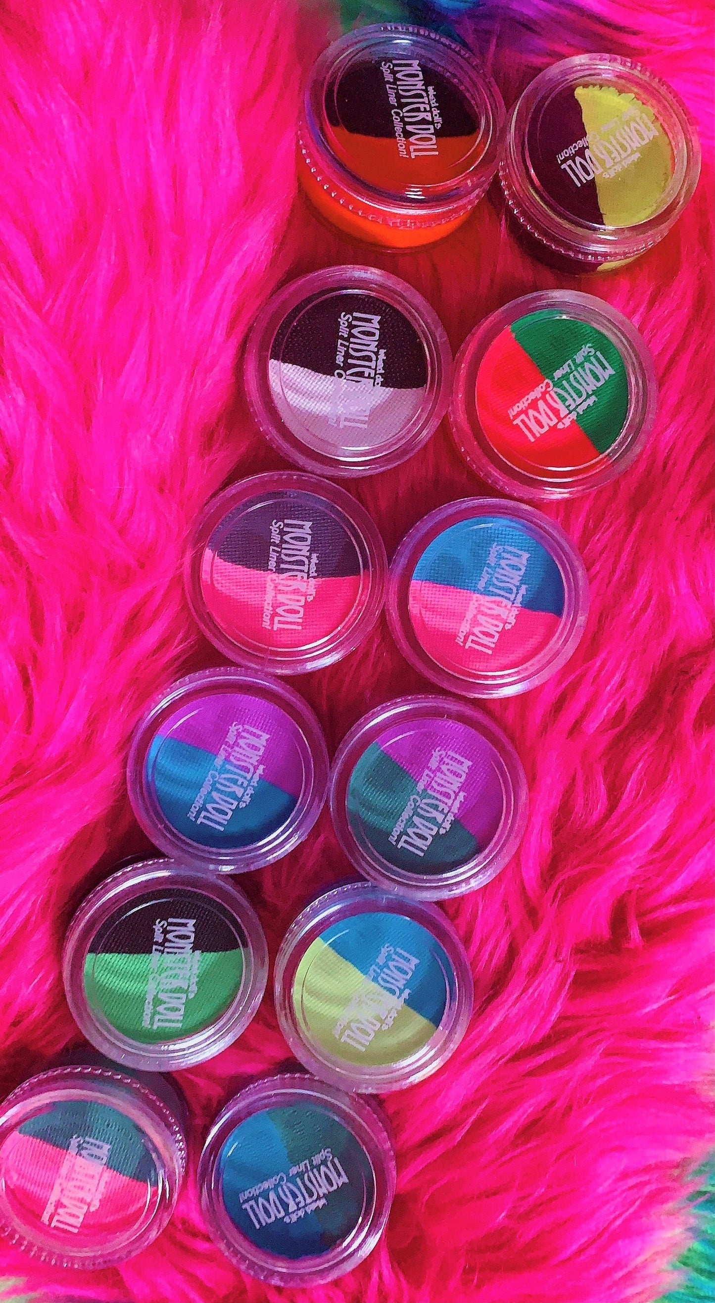 Inked Doll Cosmetics - (HUGE!) Monster Doll MOANICA D'KAY *UV Neon Pastel* SPLIT LINER/FACE/BODY PAINT
