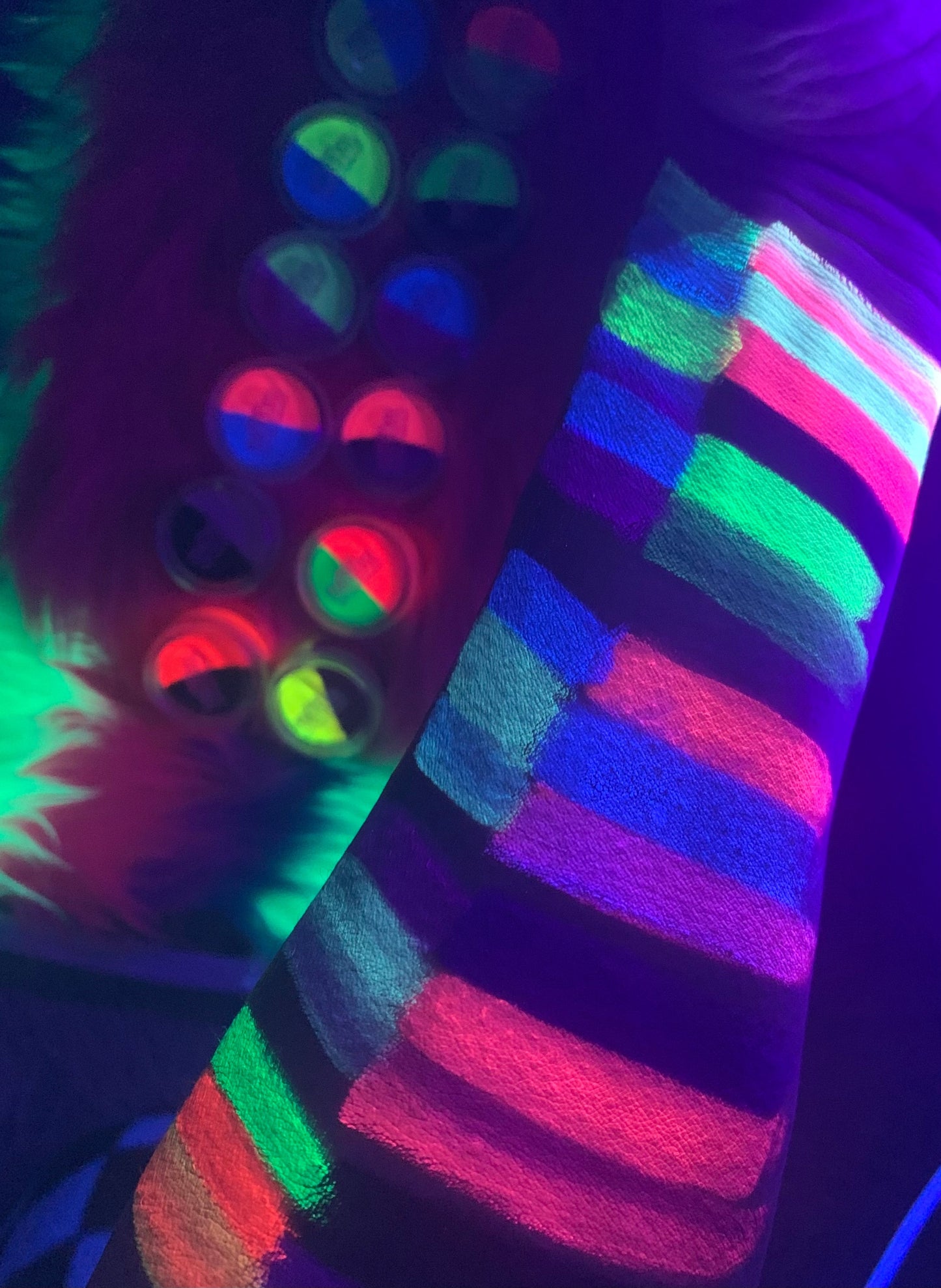 Inked Doll Cosmetics - (HUGE!) Monster Doll KIYOMI HAUNTERLY *UV Neon Pastel* SPLIT LINER/FACE/BODY PAINT