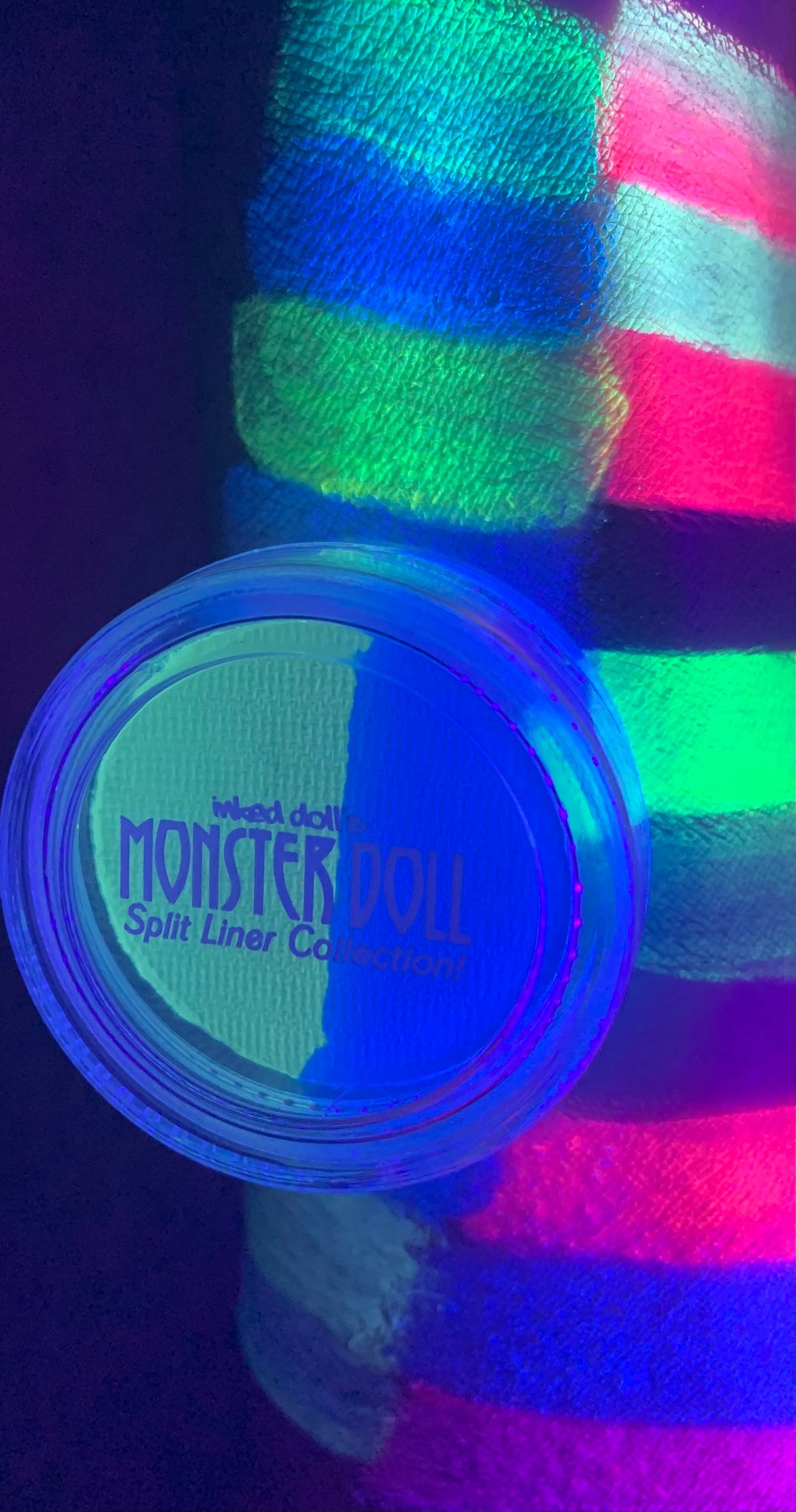 Inked Doll Cosmetics - (HUGE!) Monster Doll HONEY SWAMP *UV NEON PASTEL* Split Liner/Face/Body Paint