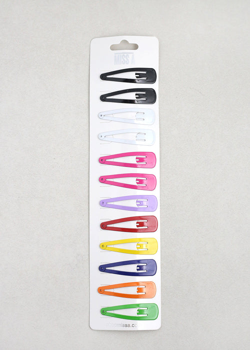 12 PCS Assorted Snap Hair Clips