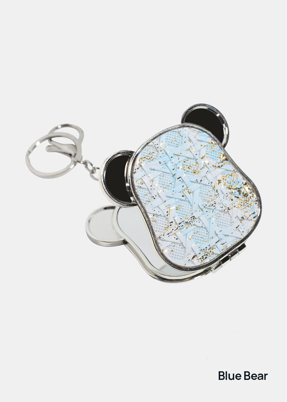 AOA Pro Double-Sided Compact Mirror – Bear Keychain