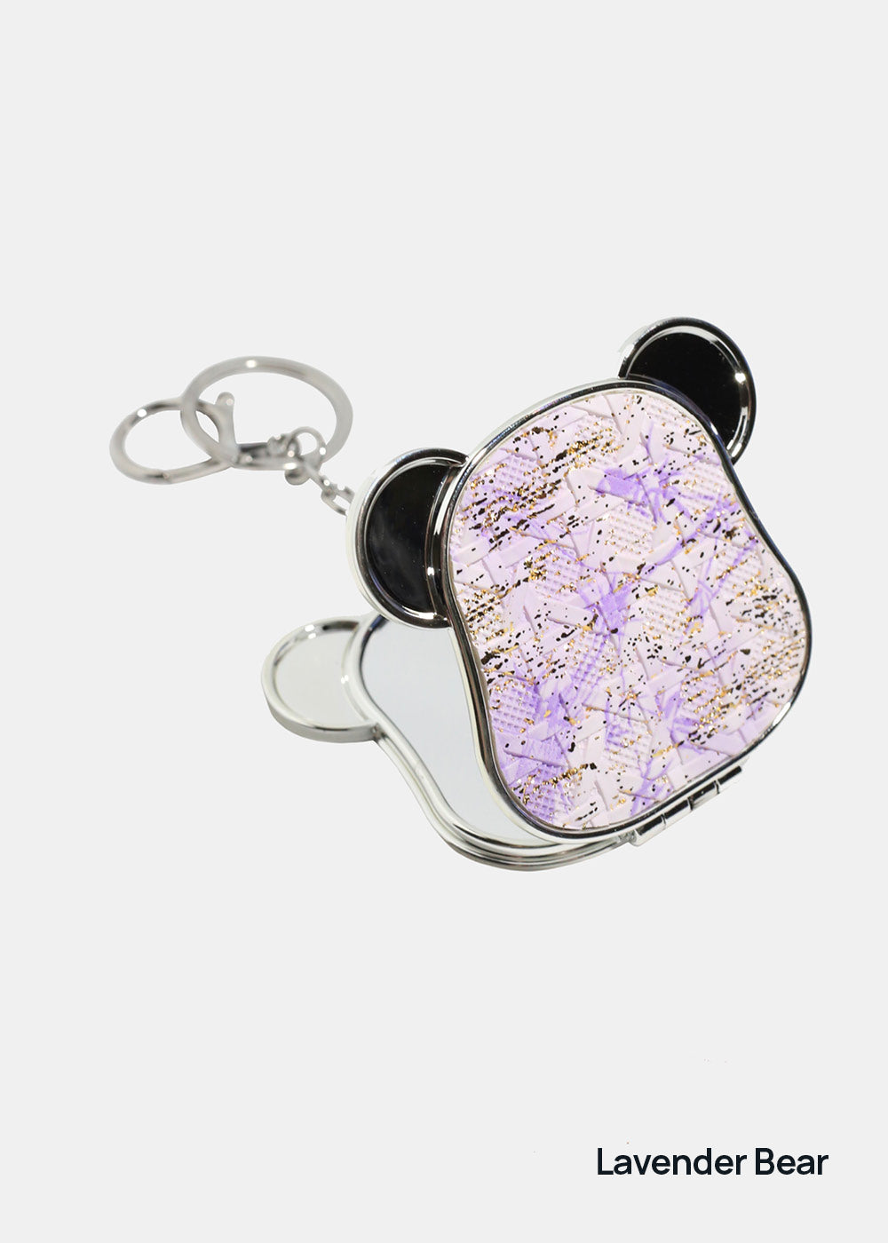 AOA Pro Double-Sided Compact Mirror – Bear Keychain