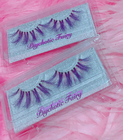 Inked Doll Cosmetics - *PSYCHOTIC FAIRY* (Pastel Pink/Purple) DreamDoll COLOR Lashes !