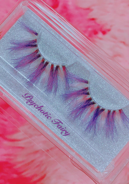 Inked Doll Cosmetics - *PSYCHOTIC FAIRY* (Pastel Pink/Purple) DreamDoll COLOR Lashes !