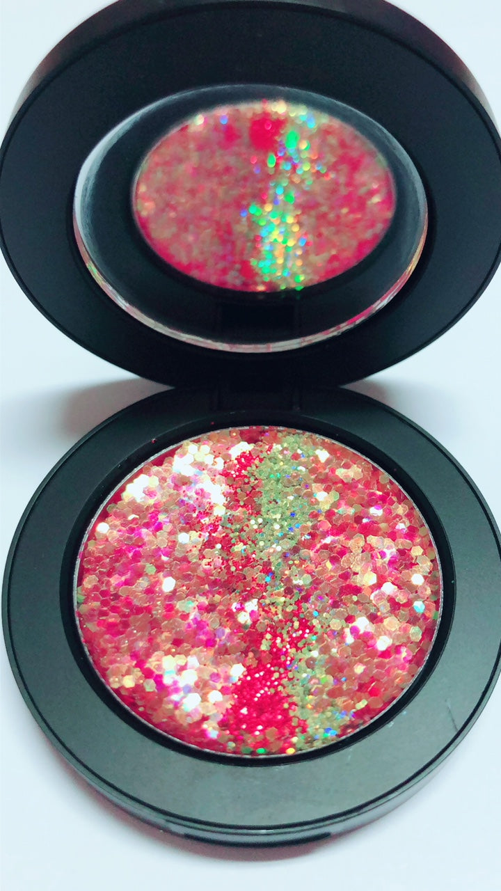 Inked Doll Cosmetics - "RED DRAGON !" Single Pressed Glitter Palette