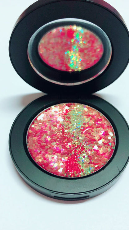 Inked Doll Cosmetics - "RED DRAGON !" Single Pressed Glitter Palette