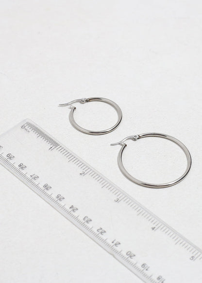 Classic Stainless Steel Hoop Earring Set