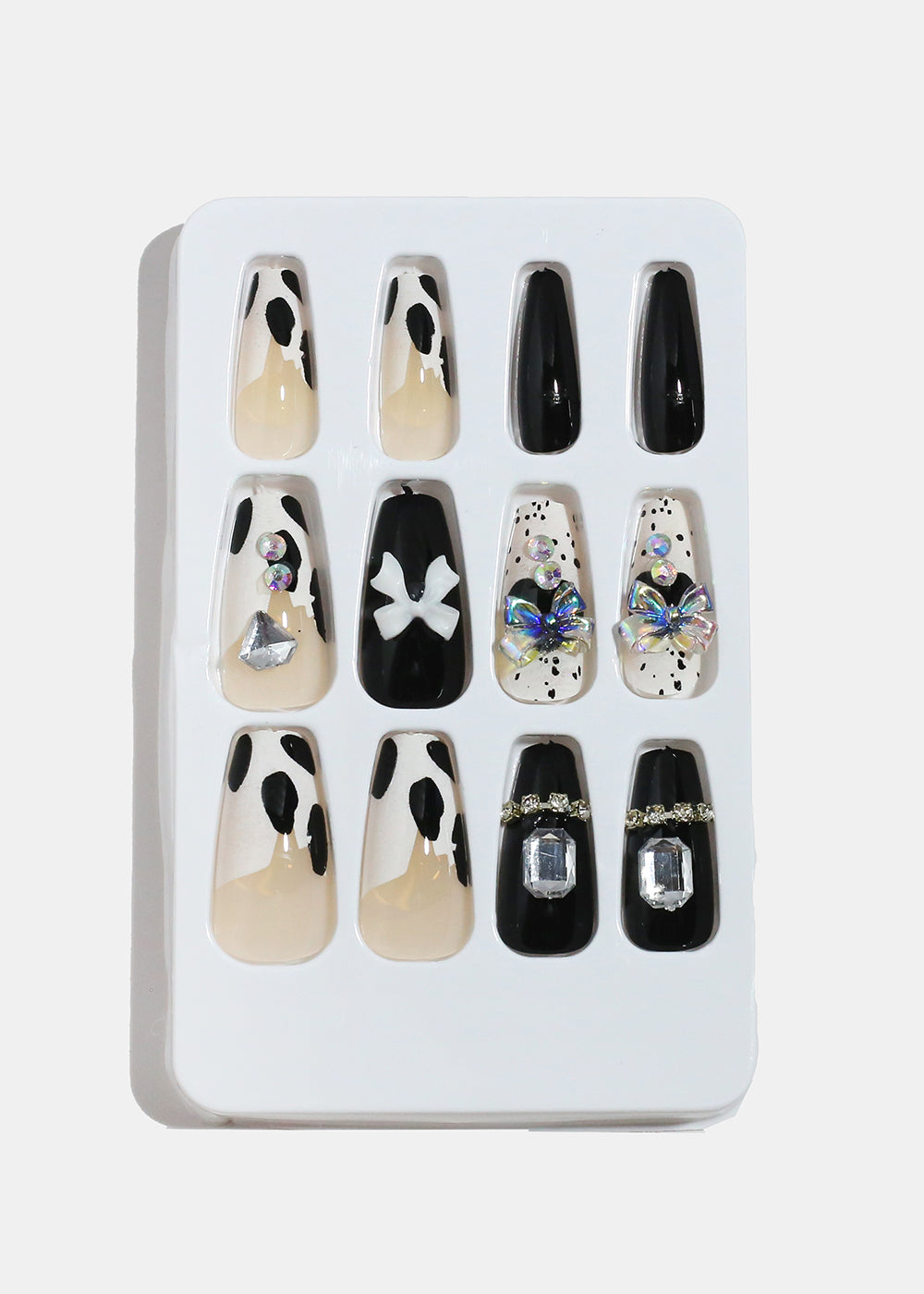 AOA Studio Midnight Cowgirl Bow 5D Pre-Glued Press-On Nails