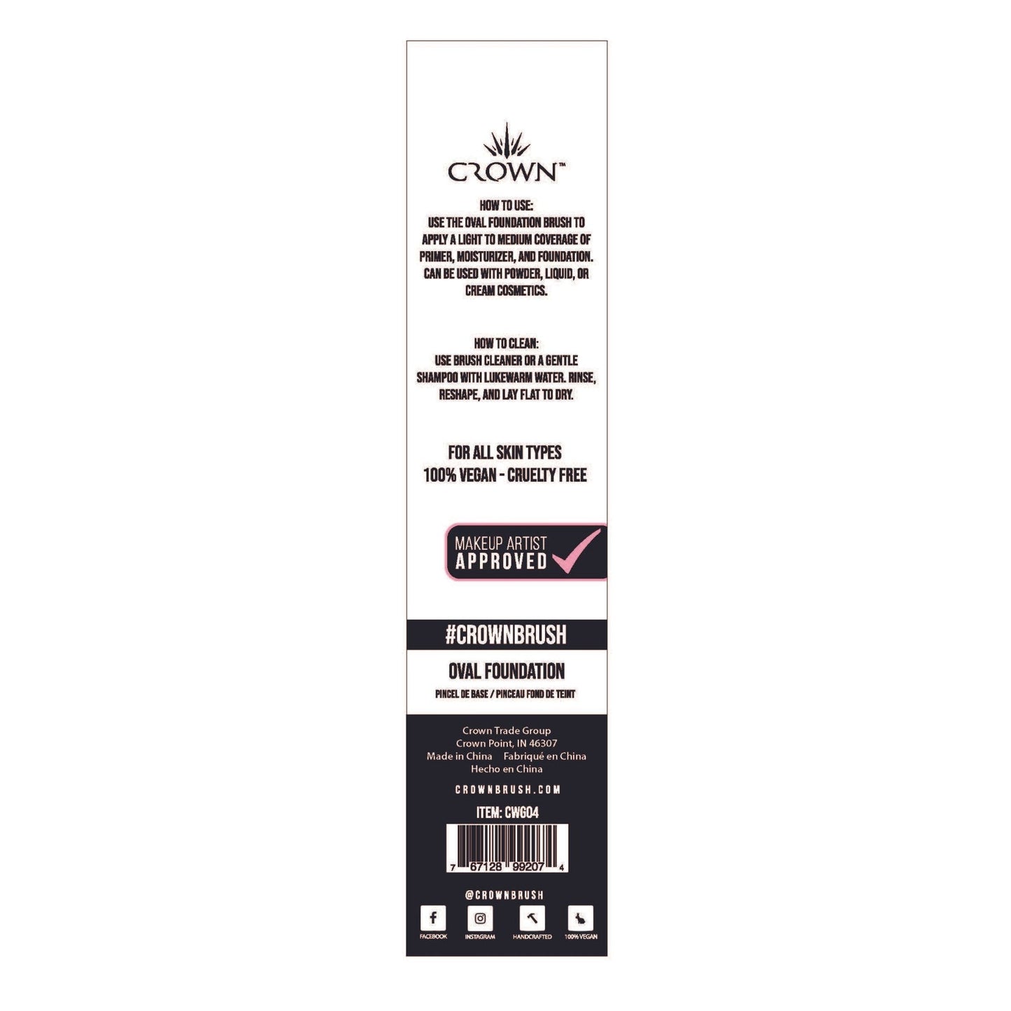 Crown Brush - CWG04- OVAL FOUNDATION