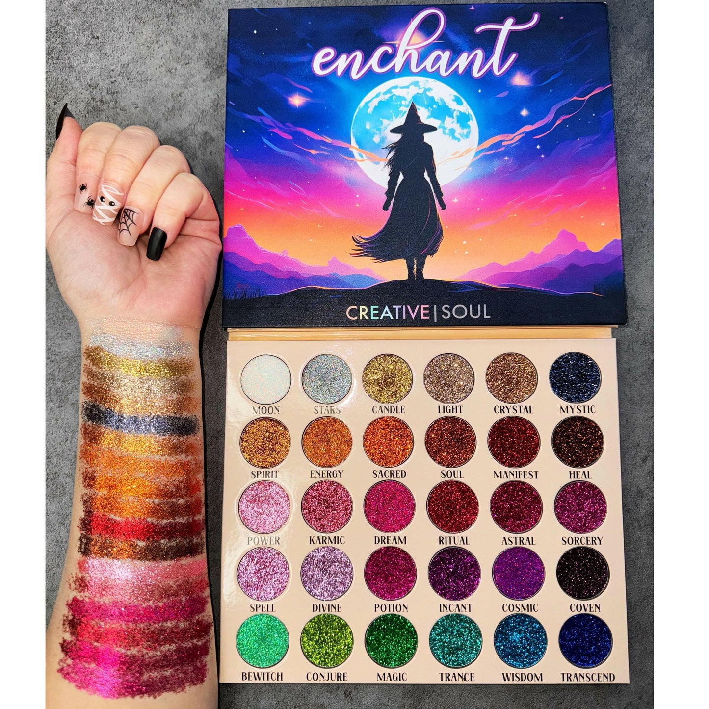 Creative Soul Cosmetics - Enchant Pressed Glitter Eyeshadow Palette